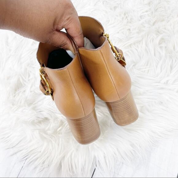 See By Chloe Women's Louise High Block Heel Leather Brown Booties Sz 36 NEW - Picture 5 of 6